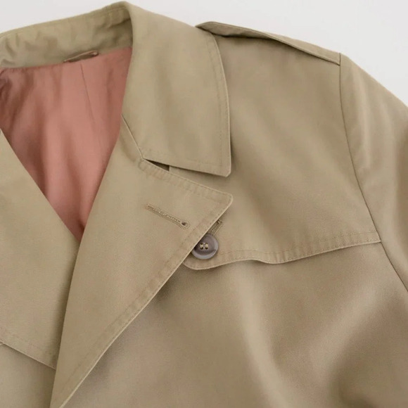 Vintage  Simpsons "The Store for Men" Cotton Blend Tan Trench Coat - Picture 9 of 15